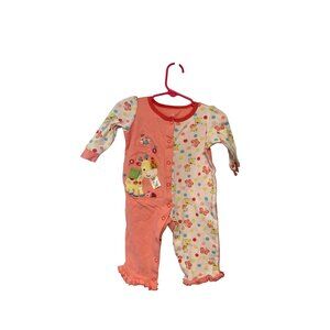 vintage Taggies Girls Infant baby Size 9 months snap up 1 piece bodysuit giraffe
